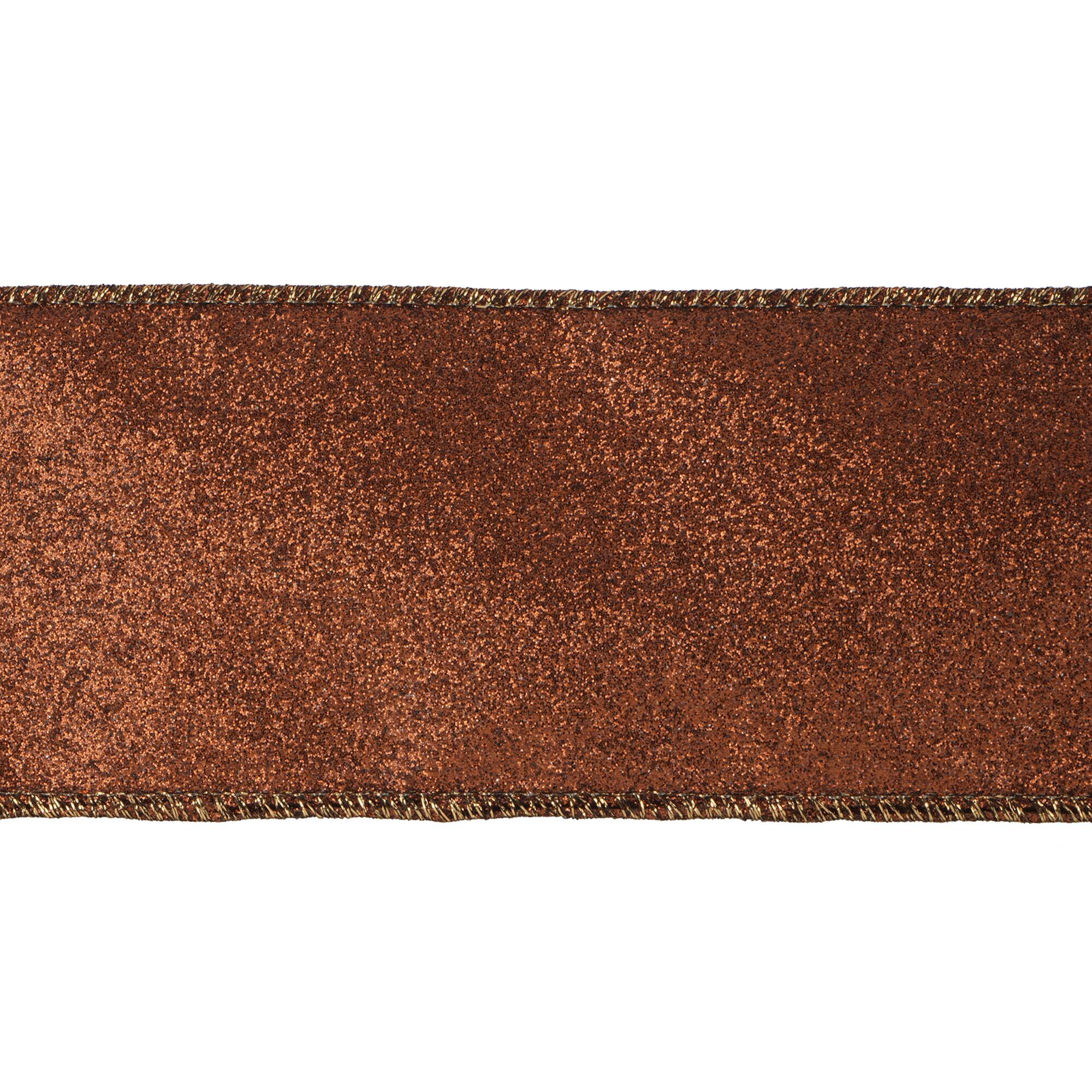 2.5" x 30ft. Brown Wired Glitter Ribbon by Celebrate It®